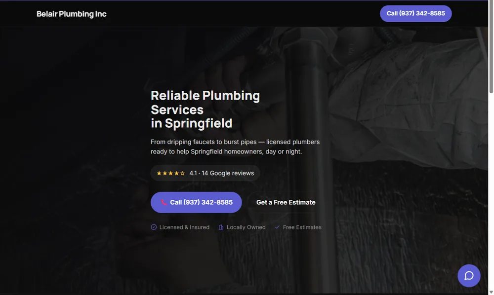 Website Blackout Digital Solutions built for Belair Plumbing